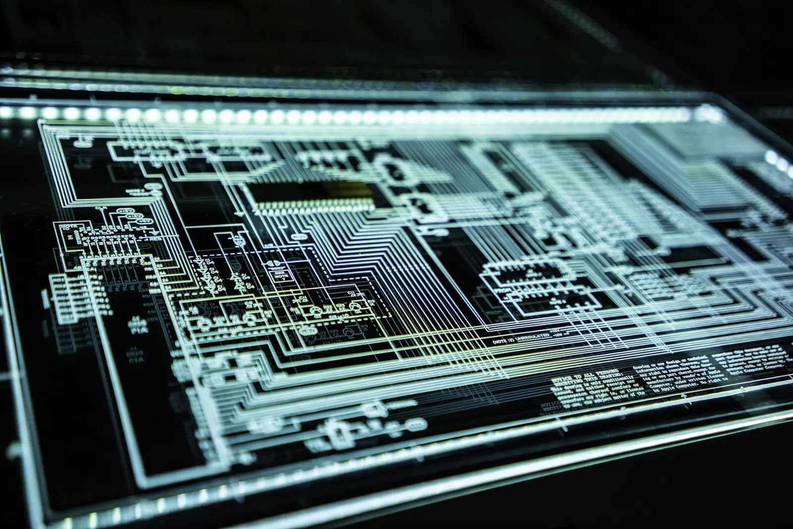 A close-up of a circuit board pattern